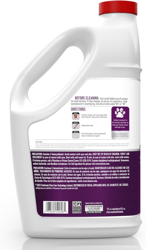 Hoover Pet Carpet Cleaner Solution - 128 Oz. Deep Cleaning Shampoo for Urine Stains & Odors | Tropical Breeze Scent