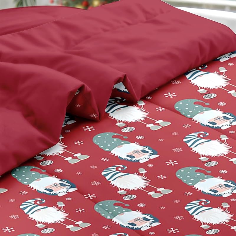 Full Christmas Comforter Set with Sheets - 7-Piece, Merry Christmas Bedding, Gnome Pattern (Variation: Christmas Gnome)