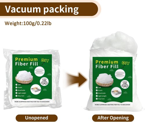 Daylendar Premium Fiberfill Stuffing - High-Resilience 100g | Recyclable Craft & Home Decor Fill