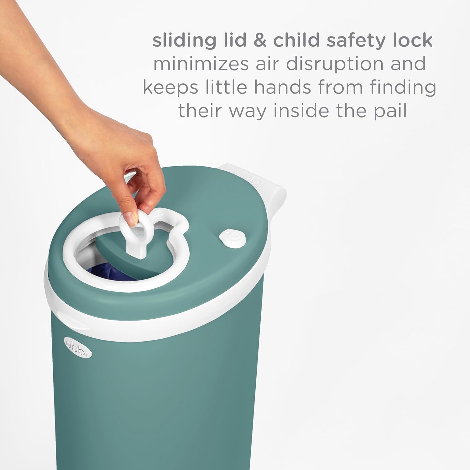 Ubbi Stainless Steel Diaper Pail - Odor Locking Design, No Special Bags Needed | Award-Winning Essential