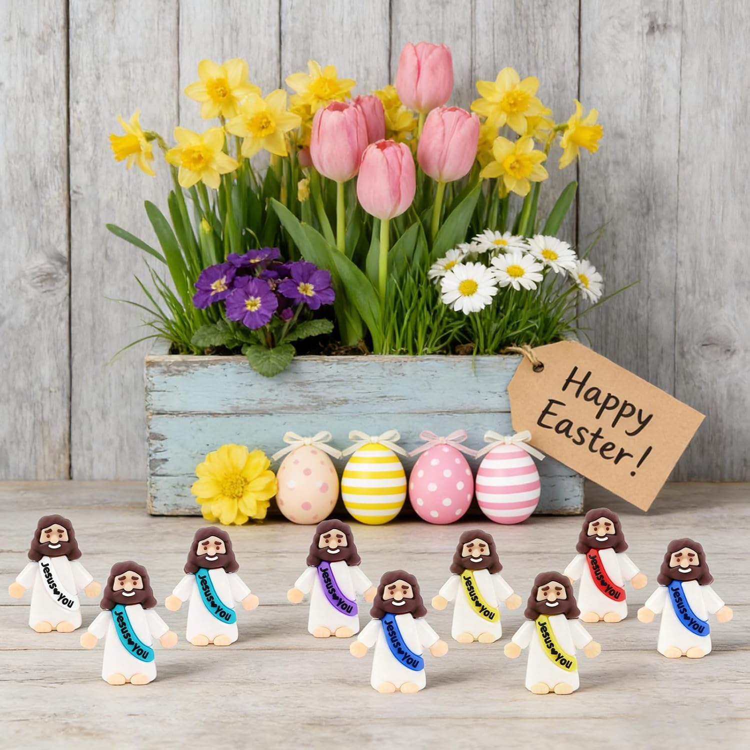 Skiennix 54 Pack Little Jesus Figurines - Pocket-Sized Religious Gifts for Church & Easter Celebrations