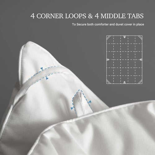 Hotel Grand Luxury White Goose Down Comforter - King Size 106x90 Inch | Fluffy All-Season Bedding with 8 Corner Loops