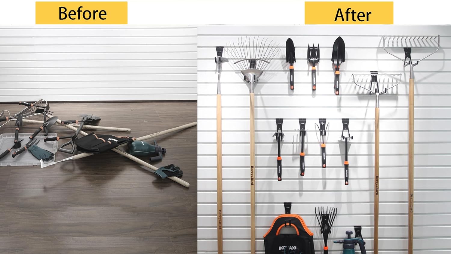 Proslat Heavy Duty Slatwall Hooks - 14 Pack Multi-Size Garage Wall Organizer for Efficient Storage