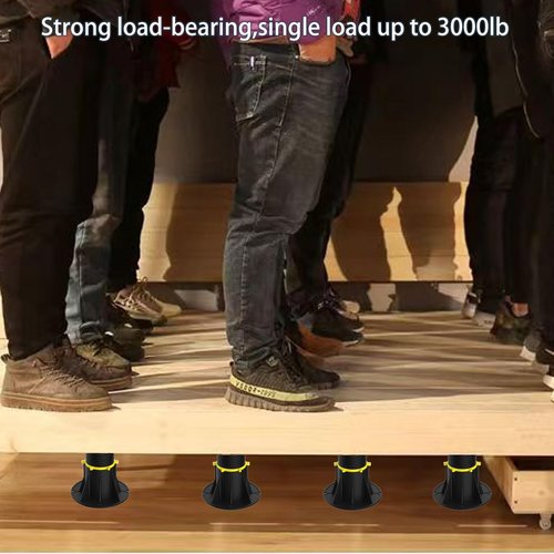 Adjustable Bed Support Legs 2PCS (7.87"-13"), Heavy Duty Bed Frame Support with 4 Anti-Shake Rings, Tool-Free Odorless for Home/Wooden Furniture
