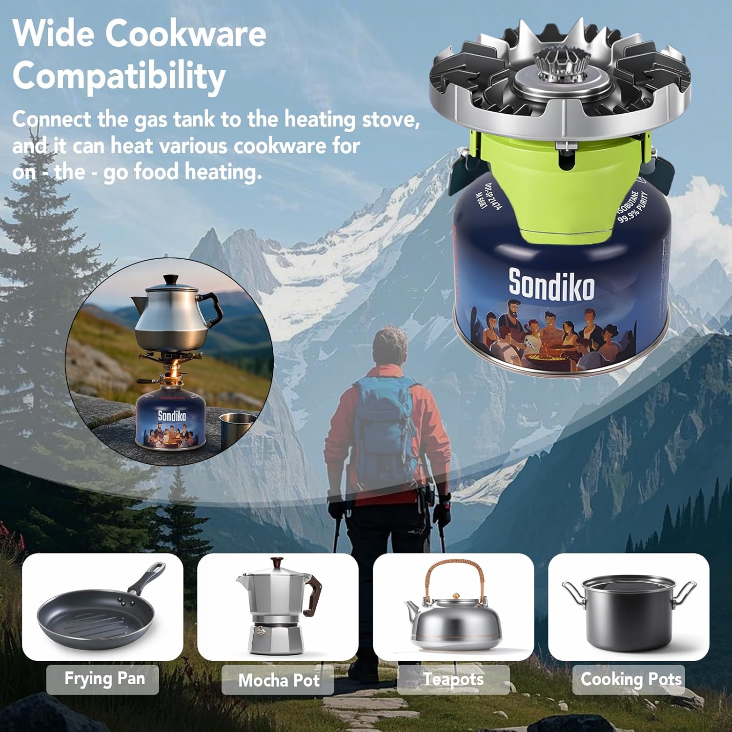 Sondiko Iso Butane Fuel Canister - 100g Pack of 2 | High-Efficiency Fuel for Camping Stoves
