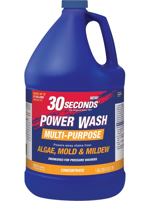 30 SECONDS Pressure Washer Concentrated Cleaner – Power Cleans Stains from Algae, Mold & Mildew, Dirt, Grime – Makes up to 20 Gallons