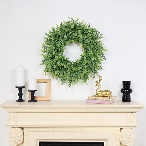 Boxwood Wreath - 26" Large Artificial Greenery for Front Door, Porch & Window | All-Season Home Decor