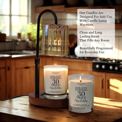 Cedar Crate Market 60th Birthday Gifts for Women Men, Happy 60th Birthday Decorations Candles Gift for Her Him, Funny 60 Years Old Ideas, Buttercream Vanilla Scented Soy Wax, Handmade in USA