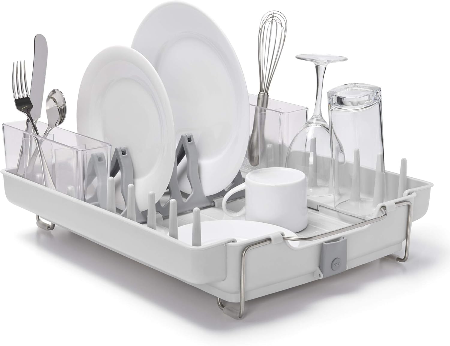 OXO Good Grips Foldaway Dish Rack - Space-Saving Design for Easy Drying | Durable and Stylish