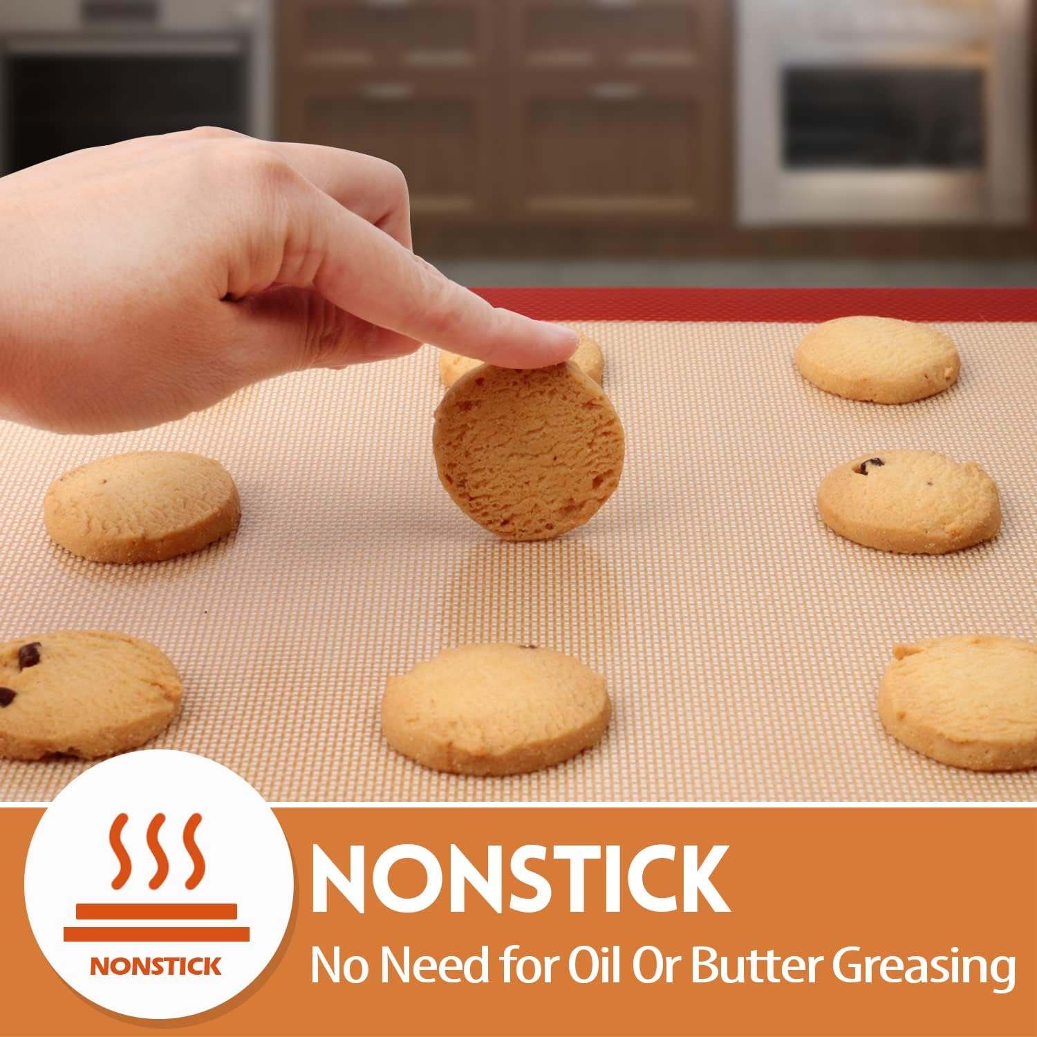 STATINT Non-Stick Silicone Baking Mat - Premium Food Safe Reusable Cookie Mats, 16.5" x 11.6" (Pack of 2)