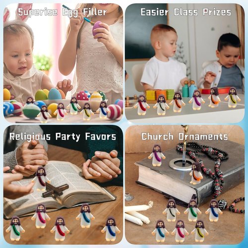 Little Pocket Jesus Figures by 50 PCS - Tiny Rubber Jesus Figurines for Easter Gifts | VBS & Sunday School