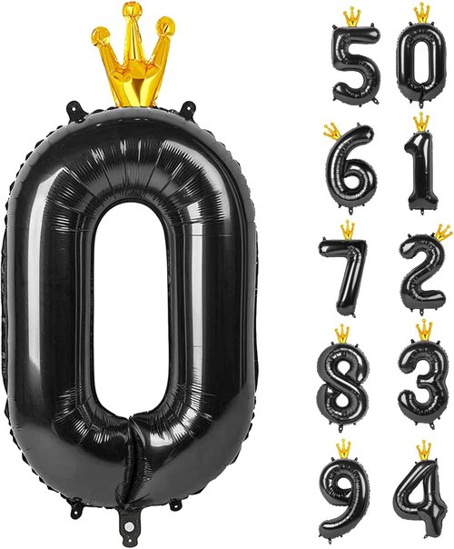 Black Number Balloon - 40 Inch 0 Balloon for Birthday Decorations | Elegant Party Supplies for All Ages