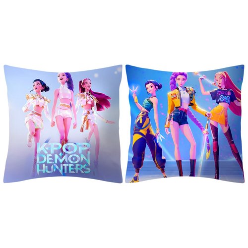 2 Pack Demon Hunters Pillow Covers, 18" x 18" Kpop Group Themed, 2 Unique Designs, Soft Decorative Pillowcases for Fans, Bedroom & Gifts