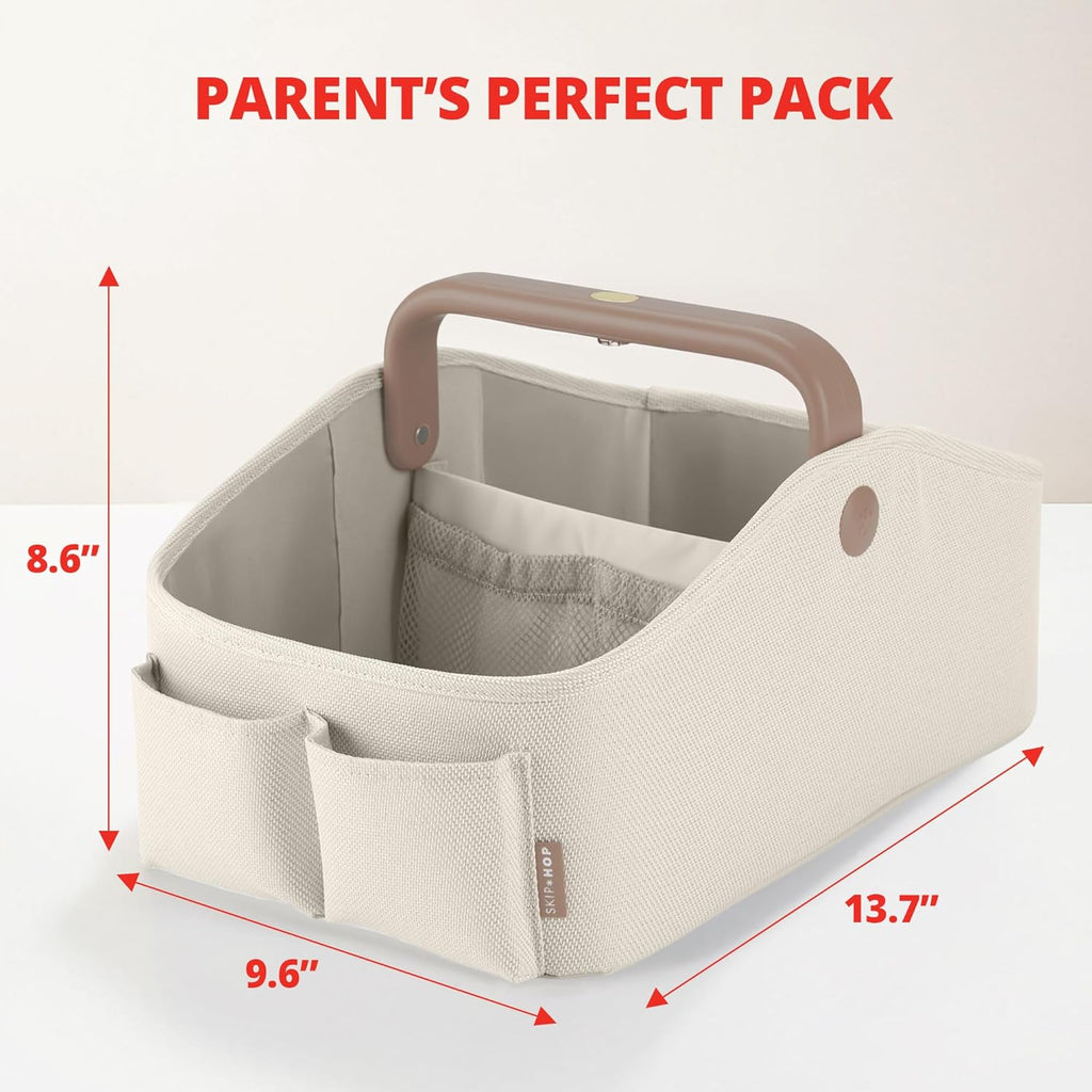 Skip Hop Diaper Caddy Organizer - Touch Sensor Night Light for Nursery | Oat Color