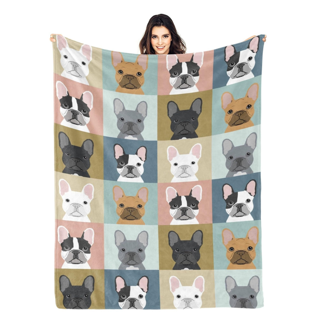 French Bulldog Blanket Gifts Super Soft Bulldog Dog Throw Blanket, Warm Cozy Fluffy Lightweight Blankets and Throws for Couch Sofa Bed 50"X40"
