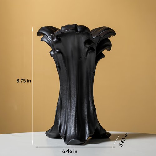 ZgdLScyF Black Gothic Ceramic Vase, 8.74×6.46×5.63inches, Matte,Suitable for Bedroom, Living Room, Dining Table, Kitchen, Bathroom, Decorative Vase for Wedding, Party, Celebration of Festivals