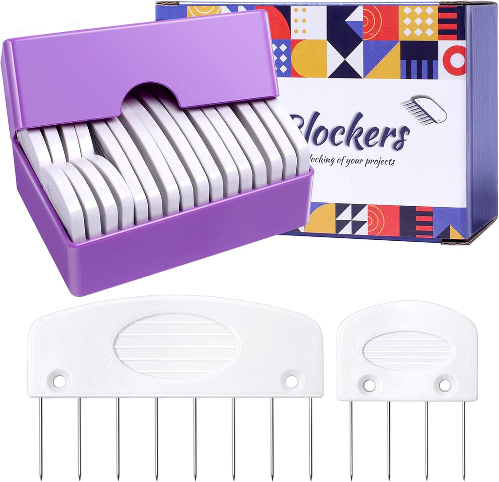 Skiennix Knit Blockers & Pins Kit - 20Pcs for Perfectly Blocking Knitting, Crochet & Lace Projects