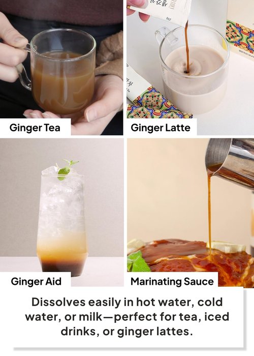 Korean Food Damccot Ginger Tea Stick Gift Set (20ea), Concentrated Korean Ginger Extract for Hot & Iced Tea, Milk Lattes