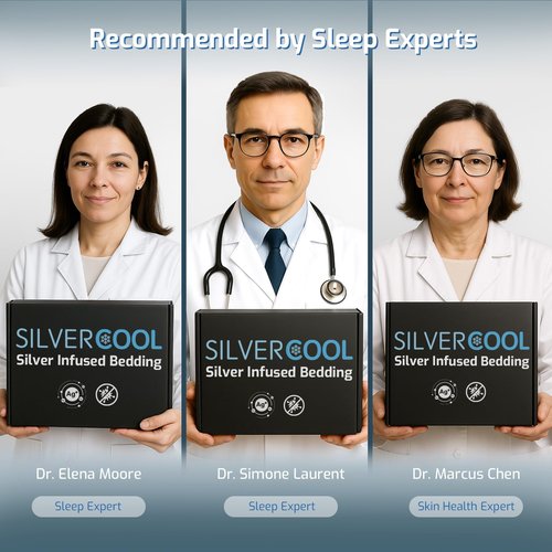 Bamboo Viscose & Silk Blended Silver Infused King Bed Sheets, 10% Silver for Permanent Self-Purifying & Clear Skin & Acne-Prone, Cooling Sheets Bedding for Hot Sleepers, Natural Odor Control Sheets