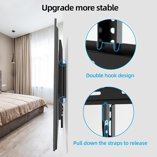 HOME VISION Heavy Duty TV Wall Mount - Fits 32-86 Inch Flat Screens, Max VESA 600x400mm, Supports 165lbs