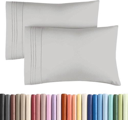 King Pillow Cases by [Brand Name] - Ultra Soft Hotel Quality Covers | Comfy, Wrinkle-Free & Fade Resistant - 2 Piece Set in French Grey