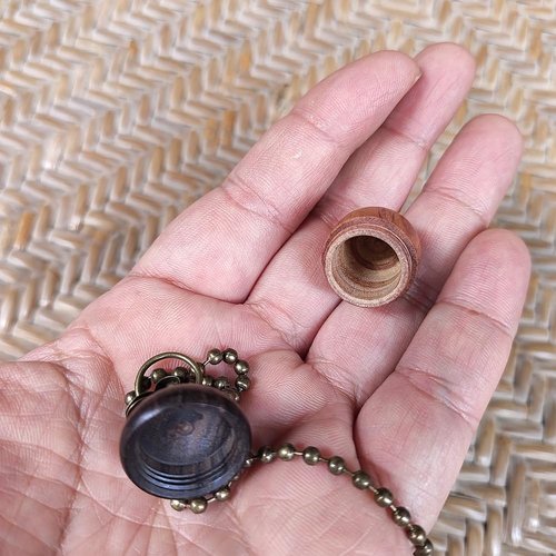 2-Pack Wooden Hollow Acord Ceiling Fan Pull Chain Vintage Rustic Ornament Pendant Decorative Fan String Pulls