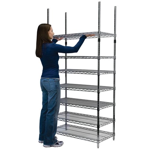 Akro-Mils AWP54UPRIGHT 54-Inch NSF Certified Industrial Grade Chrome Wire Shelf System Upright Leg Post Poles, (4 Pack)