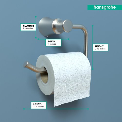 hansgrohe 4787820 Joleena Toilet Paper Holder in Brushed Nickel, 7.25-Inches Wide