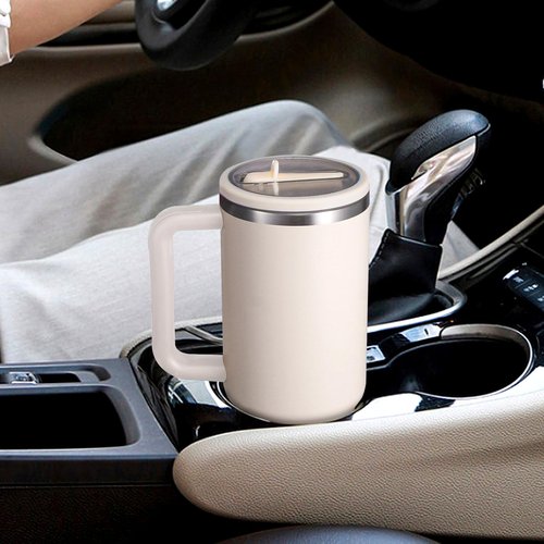 ANTAND 2 Pack 30 oz Leakproof Replacement Lids, for Stanley Quencher H2.0 & ProTour Tumbler, 30oz Flip Straw Lid Spill Proof Cover Top for Stanley Cup Accessories (Cream,Cream)