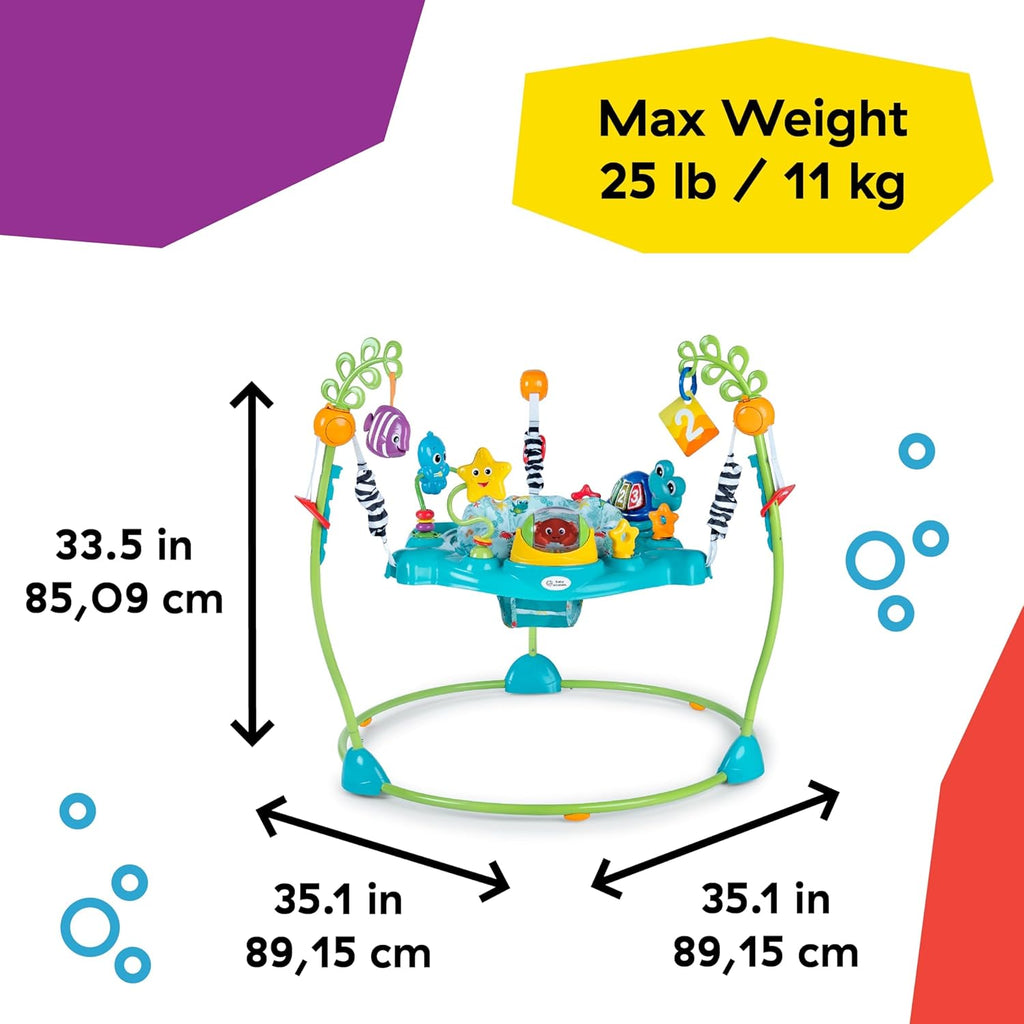 Baby Einstein Ocean Explorers 2-in-1 Activity Jumper & Floor Toy - Max Weight 25 lbs, Ages 6+ Months