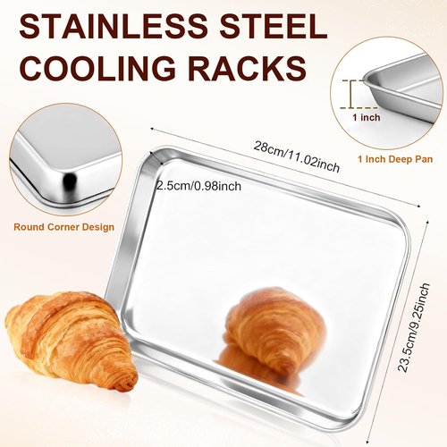 Hamilton Beach Toaster Oven Tray - Rust-Resistant Frosted Stainless Steel, 11" x 9.3", Easy to Clean