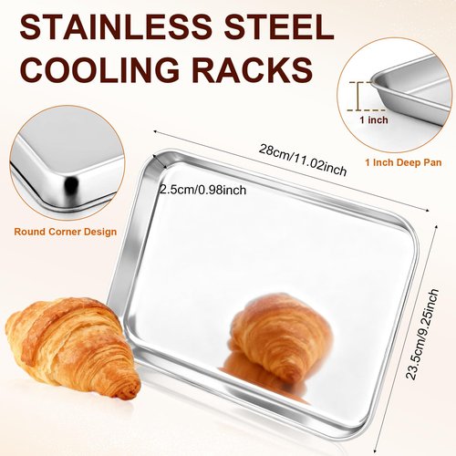 Toaster Oven Tray Compatible with Hamilton Beach,11"*9.3",Deep Edge,Rust-resistant Frosted Stainless Steel,Easy to Clean