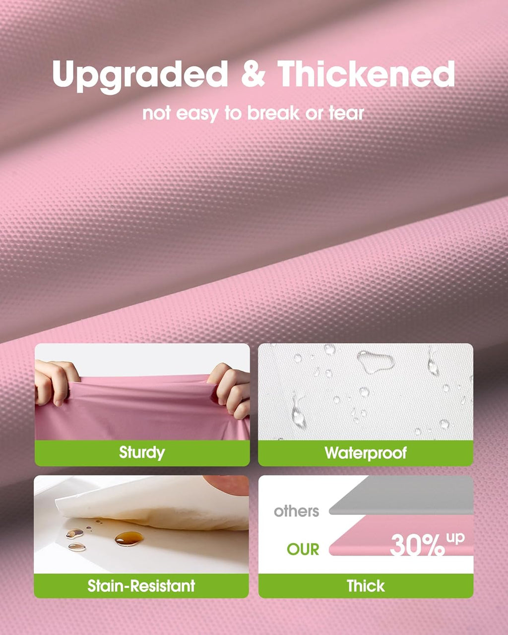 Pureegg Disposable Plastic Tablecloths - 10 Pack, 54 x 108 Inch, Leakproof & Sturdy, Pink for Easter & Celebrations