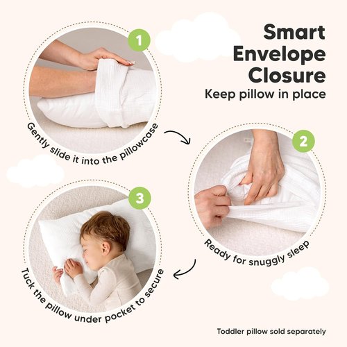 KeaBabies Muslin Toddler Pillowcase - 2-Pack Organic Cotton Covers for Kids | Soft & Breathable 13x18" (Flora Vale)