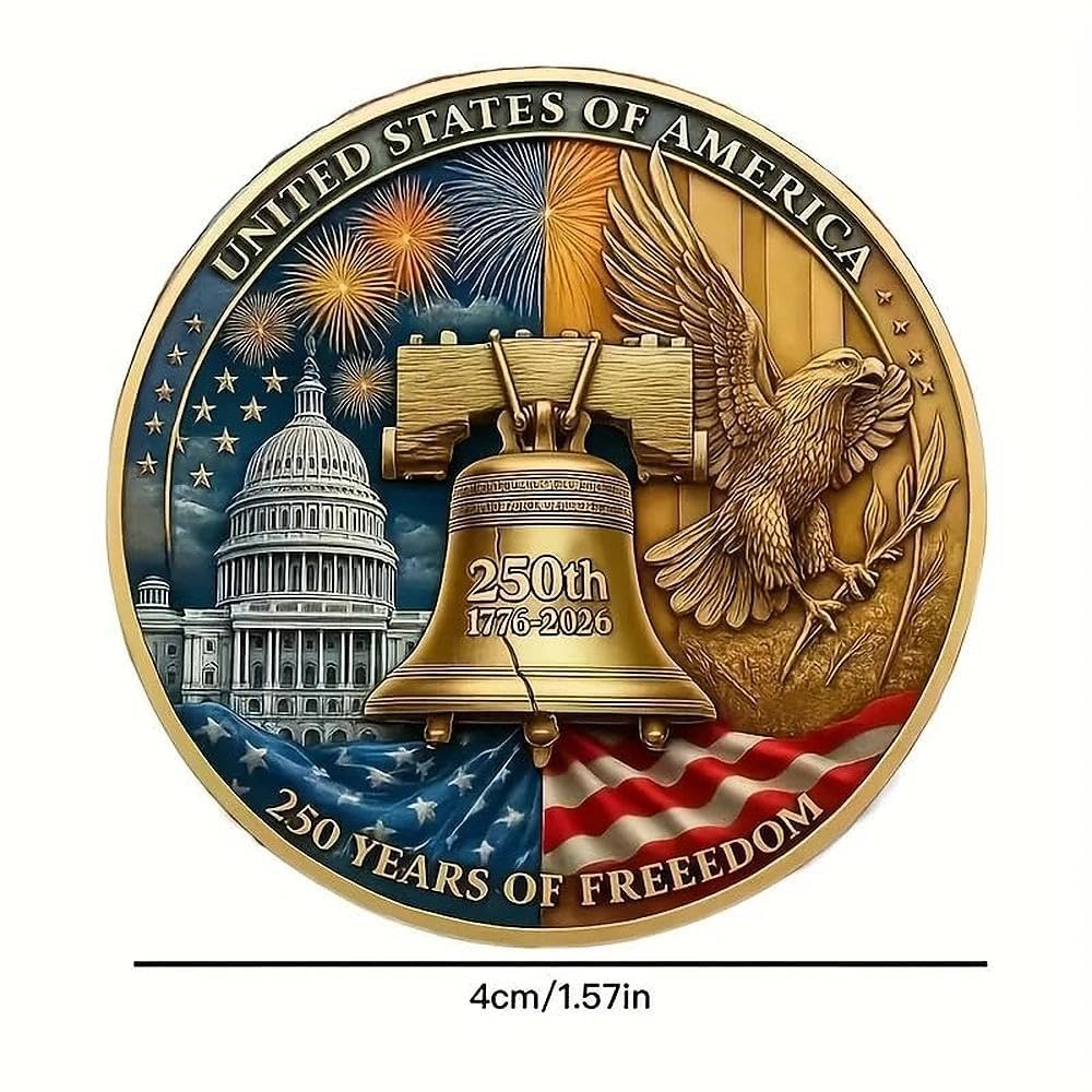 5pcs 250th Anniversary Freedom Commemorative Coin Set (1776-2025) - 3D Engraved US Capitol & Eagle Military Challenge Coin, Collectible Medal
