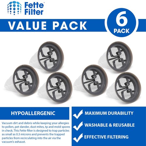 Fette Filter - Hand Vacuum Filter Compatible with Bissell Bolt Stick. Compare to Part # 1479 (pack of 6)