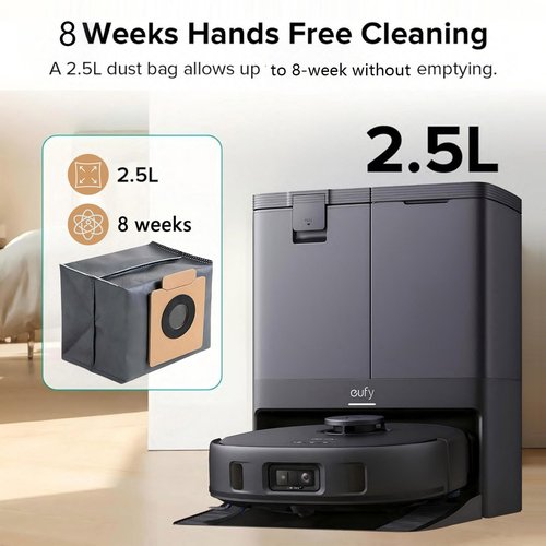 9 Packs Vacuum Dust Bags for eufy X10 Pro Omni &Eufy X8 Pro Robot Vacuum，3L Large Dust Bags, Four Layer Replacement Dust Bag