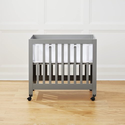 Halo Mini Crib Breathable Mesh Liner for Mini Crib, Classic 3mm Mesh, White, Size 4M Covers 4 Sides FITS MINI Cribs with 38x24” Mattress ONLY