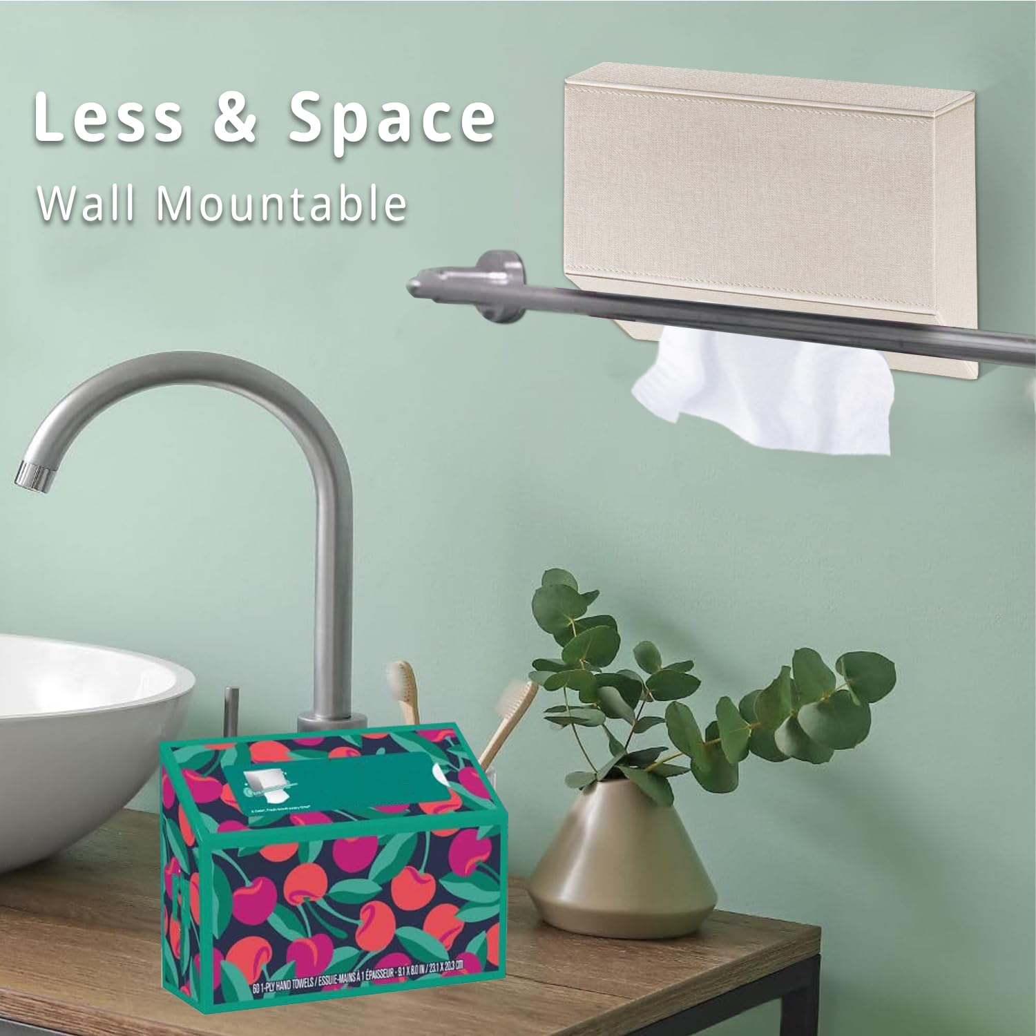 Hand Towels Box Cover Holder,PU Leather Hand Towel Case Compatible with Kleenex Disposable Paper Hand Towels