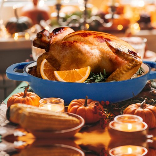 Enameled Cast Iron Bread Oven, 6 Quart Dutch Oven for Bread Sourdough Baking, 11" Thick Enamel Bread Baking Pan Kit with Lid for Stews, Roasts and Gifts for Family, Blue