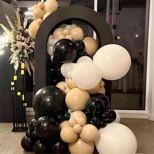 Black Balloons | 140-Piece Latex Balloon Pack in Various Sizes for Birthday & Halloween Decor
