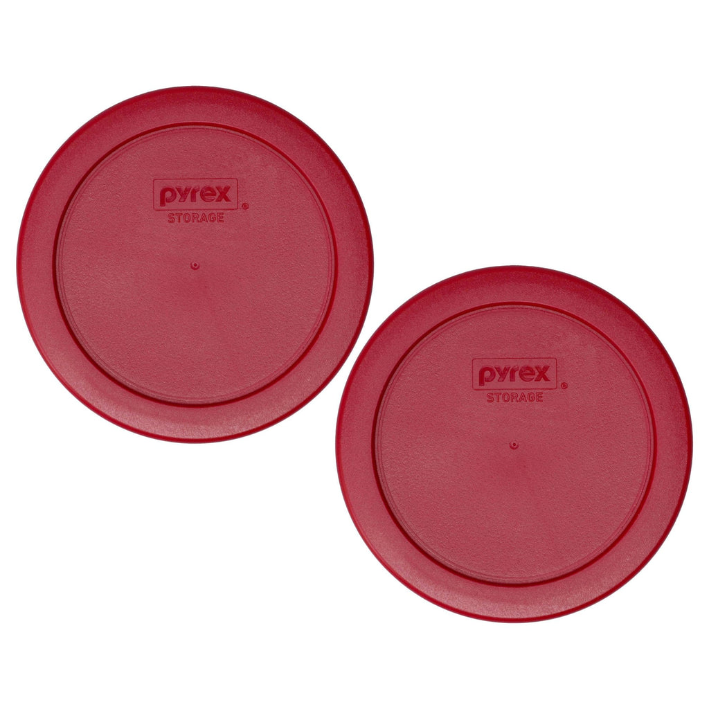Pyrex 7201-PC Sangria Dark Red Burgundy Plastic Food Storage Replacement Lid - 2 Pack Made in the USA