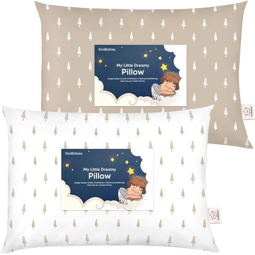 KeaBabies Toddler Pillows - Soft Organic Cotton for Ages 2-5 | 13x18" | Machine Washable, Ideal for Sleep & Travel