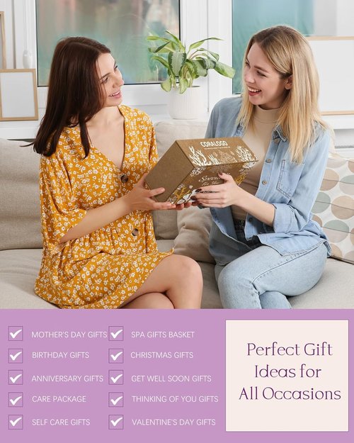Coralogo Lavender Spa Gift Basket - Natural Pampering Set for Self-Care | 11-Piece Unique Gift for Women
