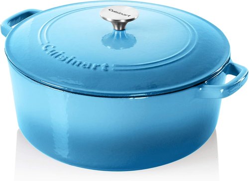 Cuisinart Enameled Cast Iron Round Casserole - 7-Quart in Blue Gradient for Versatile Cooking