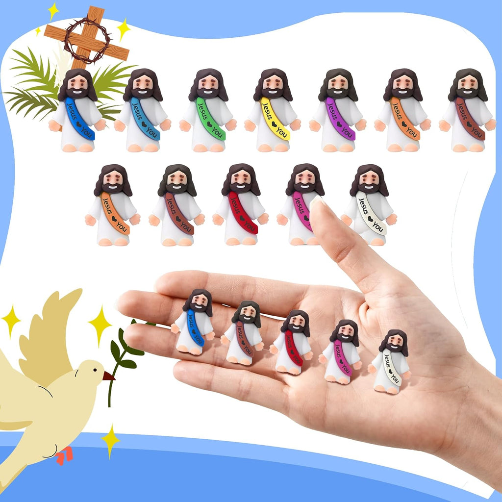 Skiennix Little Jesus Figurines - 80Pcs Religious Action Figures for Easter & Christmas Gifts