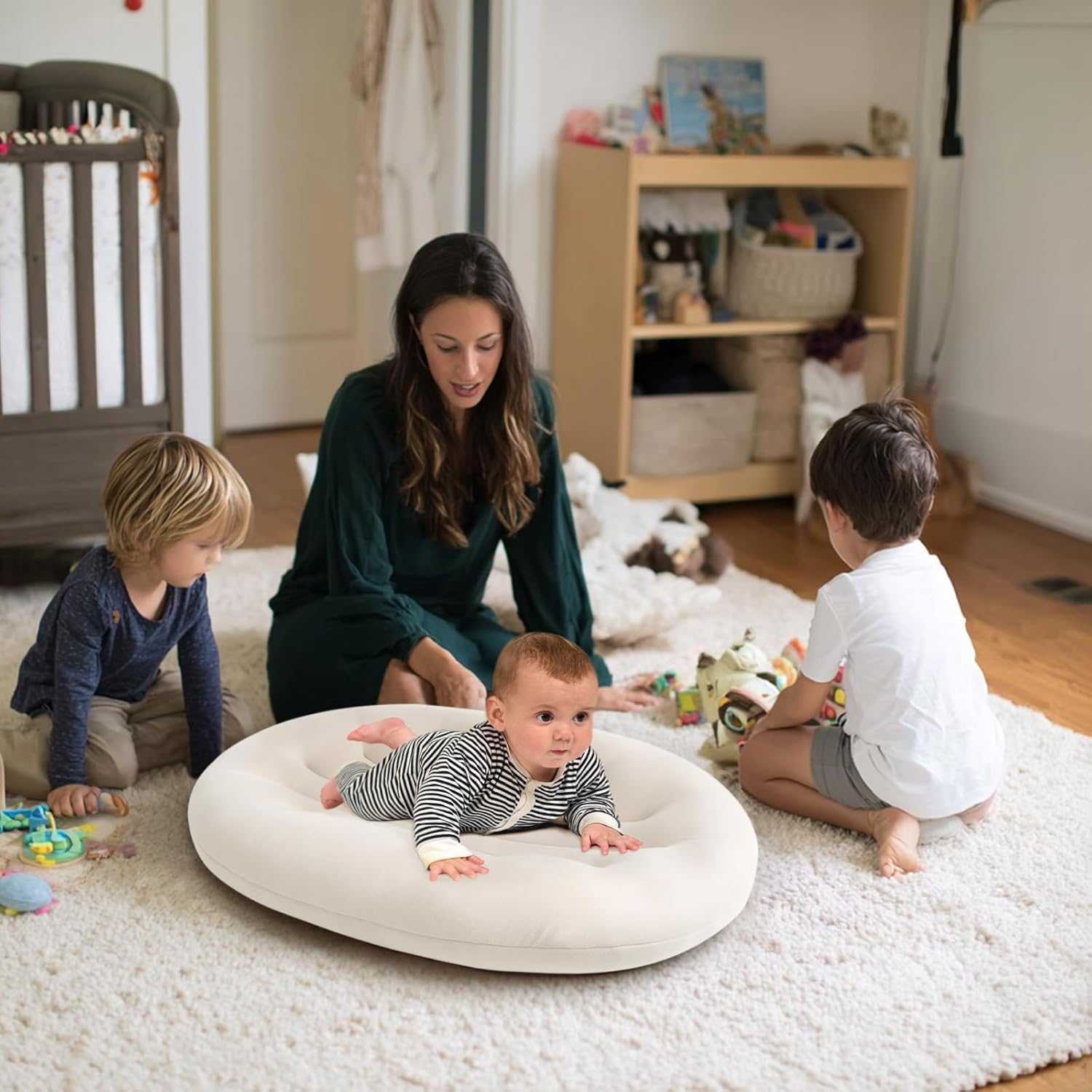 Skiennix Baby Lounger - Portable Lightweight Pillow for Tummy Time & Diaper Changes | Skin-Friendly for 0-12 Months