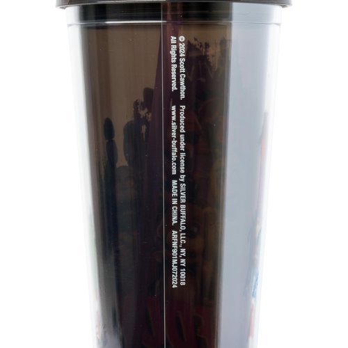 Silver Buffalo Five Nights at Freddy's Plastic Cold Cup with Lid and Straw Topper Featuring Freddy Fazbear, Foxy, Chica, and Bonnie, 24 Ounces