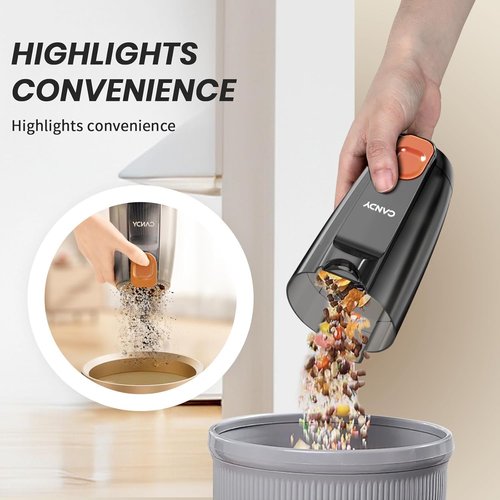 Candy Corded Stick Vacuum Cleaner - Powerful Suction Handheld Vacuum with One-Click Dust Disposal | 3-in-1 for Hard Floors & Ceramic Tile, 0.8L Capacity