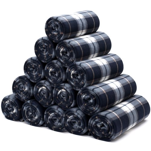 HunnmingRe 15 Pcs Plaid Blanket Bulk 60 x 50 Inch Buffalo Plaid Throw Blanket Soft Lightweight Warm Checkered Home Decoration for Couch Sofa Chair Bed Office Home Travel Outdoor